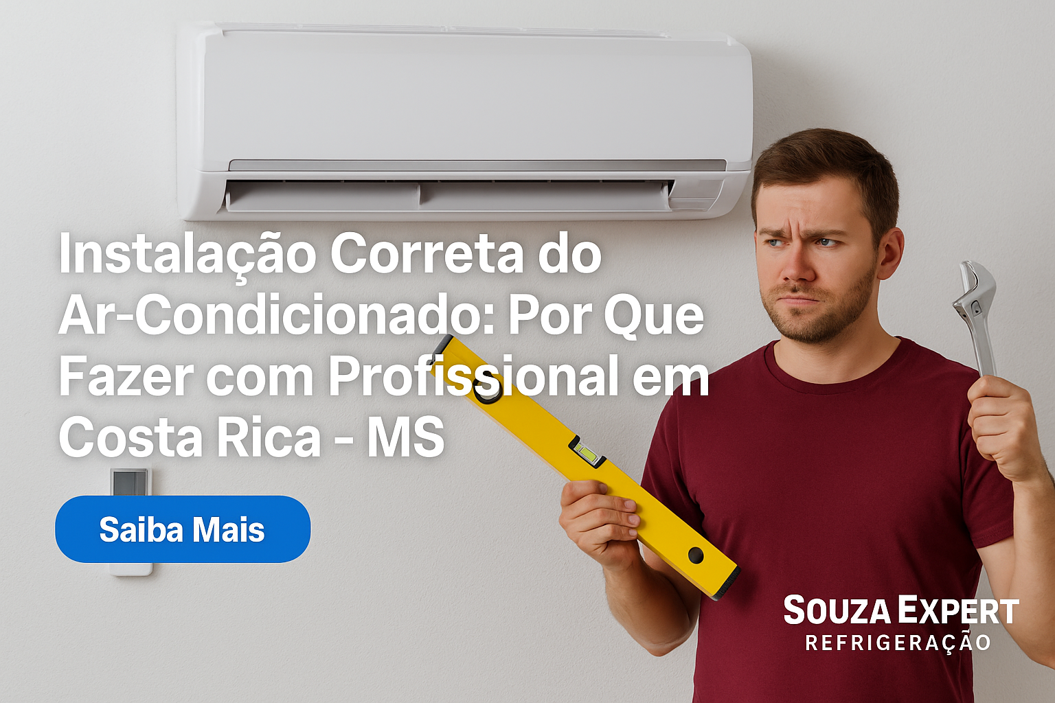 Instalação profissional de ar-condicionado em Costa Rica MS – Souza Expert Refrigeração